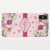 Lily Pioen Blozend Roze Monogram Case-Mate iPhone Case (Achterkant (horizontaal))