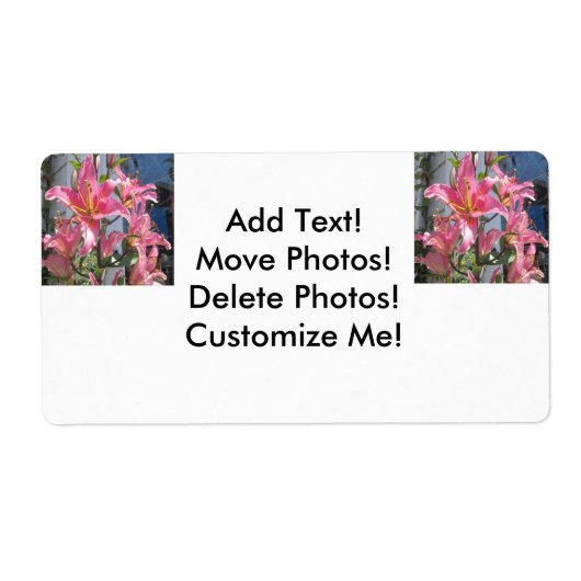 Lily Plant Pink Etiket (Voorkant)