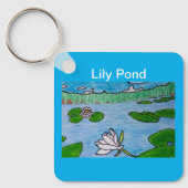 Lily Pond Azure Blue Sleutelhanger (Voorkant)