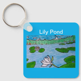Lily Pond Azure Blue Sleutelhanger