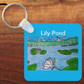 Lily Pond Azure Blue Sleutelhanger (Voorkant)