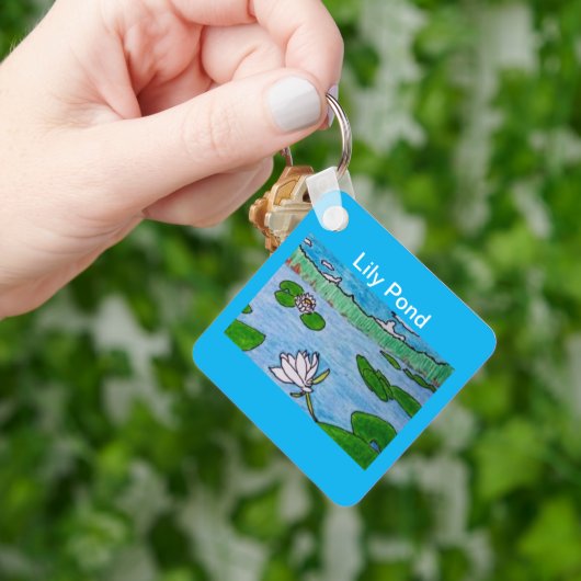 Lily Pond Azure Blue Sleutelhanger (Hand)