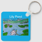 Lily Pond Azure Blue Sleutelhanger (Achterkant)