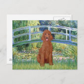 Lily Pond Bridge - Donkere rode standaardpoel #1 Briefkaart (Voorkant / Achterkant)