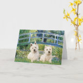 Lily Pond Bridge - Westies (twee) Kaart (Gele Bloem)