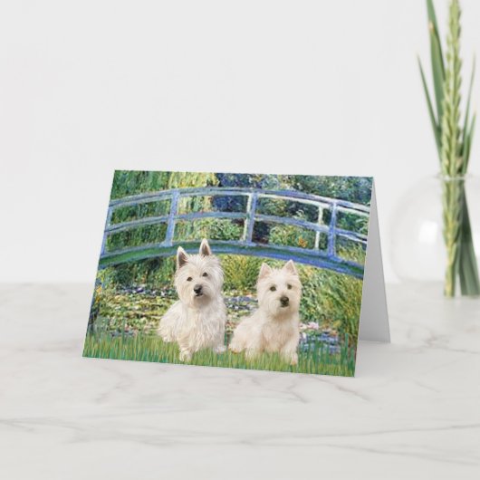 Lily Pond Bridge - Westies (twee) Kaart (Voorkant)