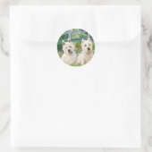 Lily Pond Bridge - Westies (twee) Ronde Sticker (Tas)