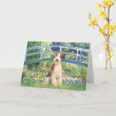Lily Pond Bridge - Wire Fox Terrier 3 Kaart (Gele Bloem)