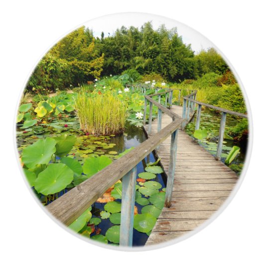 Lily Pond Ceramic Knob Keramische Knop (Voorkant)