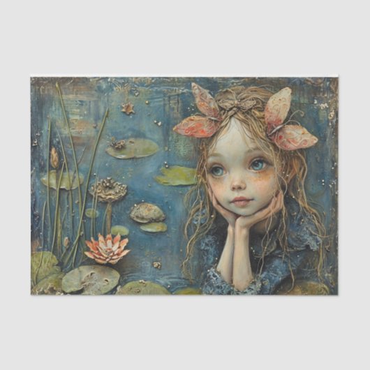 LILY POND FEE DECOUPAGE TISSUEPAPIER (Voorkant)