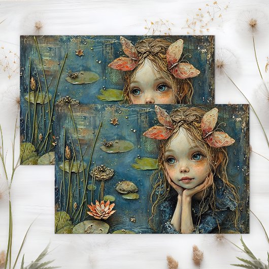 LILY POND FEE DECOUPAGE TISSUEPAPIER