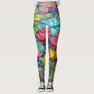 Lily Pond Floral Leggings – Elegante Waterlelie
