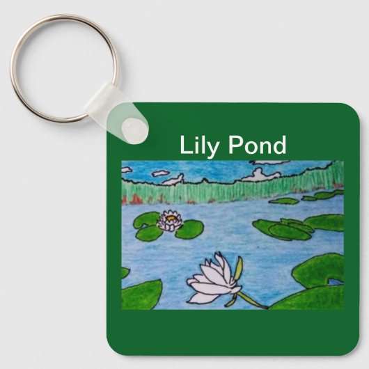 Lily Pond Forest Green Sleutelhanger (Voorkant)