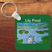 Lily Pond Forest Green Sleutelhanger (Voorkant)