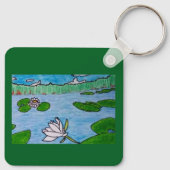 Lily Pond Forest Green Sleutelhanger (Achterkant)