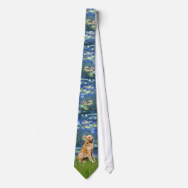 Lily Pond (in blauw) - Golden Retriever Stropdas