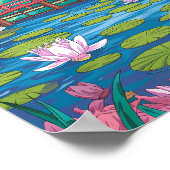 Lily Pond Poster - Minimalistische platte vector N (Hoek)