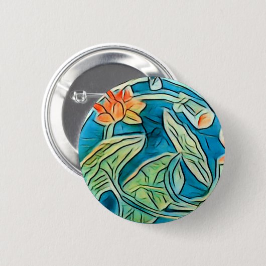 Lily Pond Sticker Ronde Button 5,7 Cm (Voorkant /achterkant)