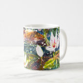 Lily Pond waterverf print koffie mok (Voorkant rechts)