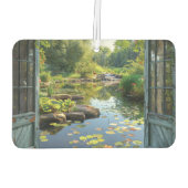 Lily Pond Window Rocks Flowers Planten Waterval Luchtverfrisser (Achterkant)