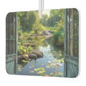 Lily Pond Window Rocks Flowers Planten Waterval Luchtverfrisser (Links)