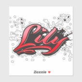 Lily red Heart Graffiti Aufkleber Sticker (Vel)
