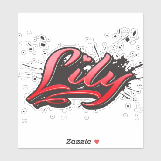 Lily red Heart Graffiti Aufkleber Sticker (Vel)