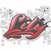 Lily red Heart Graffiti Aufkleber Sticker (Voorkant)