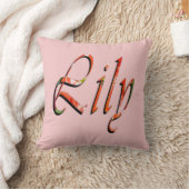 "Lily" Rode Bloemlelie Naam, Kussen (Deken)