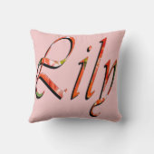 "Lily" Rode Bloemlelie Naam, Kussen (Achterkant)