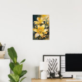 Lily’s Luminance - Bloemen Digitale Kunst Poster (Thuiskantoor)