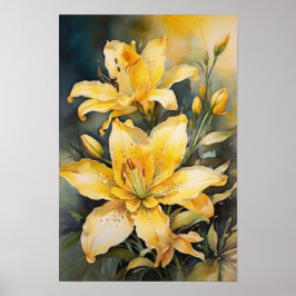 Lily’s Luminance - Bloemen Digitale Kunst Poster