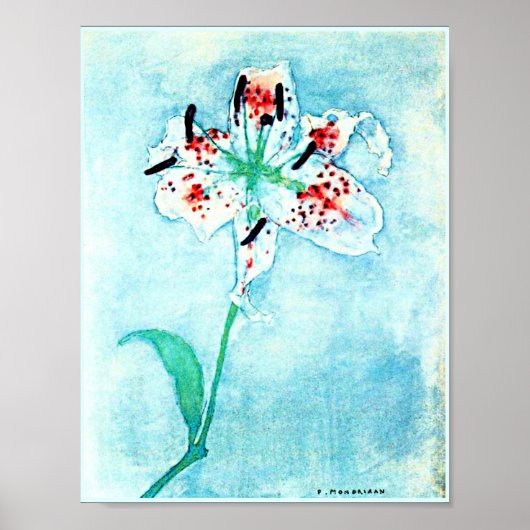 Lily, schilderij van Piet Mondrian Poster (Voorkant)