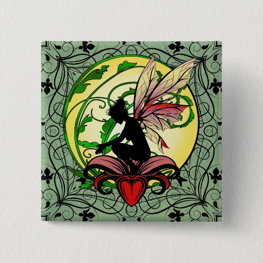 Lily Shadow Fairy Vierkante Button 5,1 Cm (Voorkant)