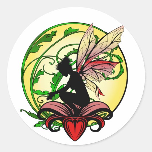 Lily Shadow Fee Ronde Sticker (Voorkant)