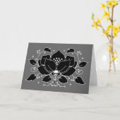 Lily Skull Motif Kaart (Gele Bloem)