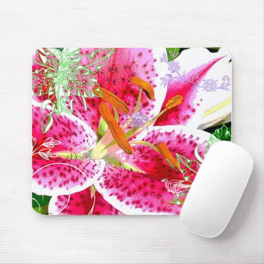Lily Stargazer Fantasy, Mousepad Muismat (Met muis)