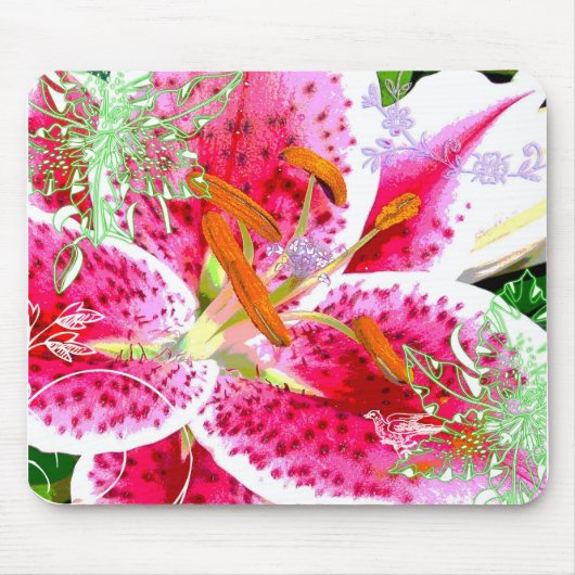 Lily Stargazer Fantasy, Mousepad Muismat (Voorkant)