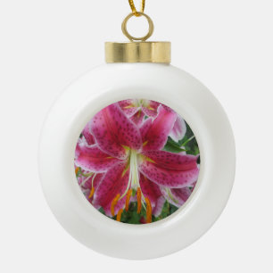 Lily Stargazer Paarse Flower Keramische Bal Ornament