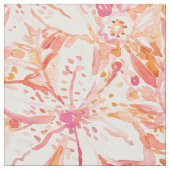 LILY SUNSET Beachy Peach tropical Floral Stof (Close Up)