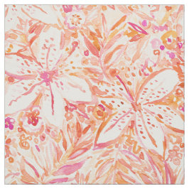 LILY SUNSET Beachy Peach tropical Floral Stof