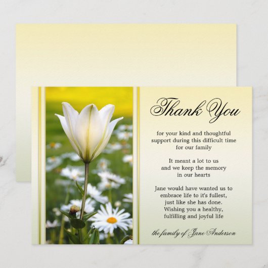 Lily Sympathie Memorial Service Bedankt voor je ka (Voorkant / Achterkant)