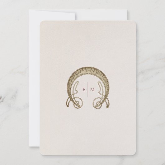 Lily Table Numbers  Art Nouveau Wedding Kaart (Achterkant)