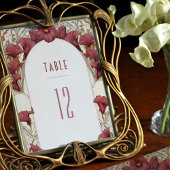 Lily Table Numbers  Art Nouveau Wedding Kaart