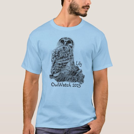 Lily the OwlWatch Owl - 10 apr. 2023 (lichte kleur T-shirt (Voorkant)