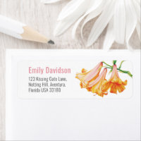 Lily trompet oranje kunst bruiloft retour adres