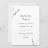 Lily Valley Bloemen Schets Moderne Klassieke Bruil Kaart (Voorkant)