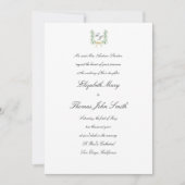 Lily Valley Bow Crest Formele Traditionele Bruilof Kaart (Voorkant)