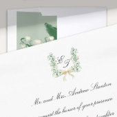 Lily Valley Bow Crest Formele Traditionele Bruilof Kaart