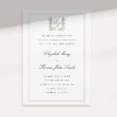 Lily Valley Crest Faux reliëf Formele bruiloft Kaart